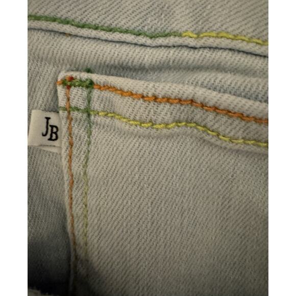 Judy Blue Mid Rise Rainbow Thread Light Wash Denim Shorts Coastal Everyday 1XL - Picture 9 of 10